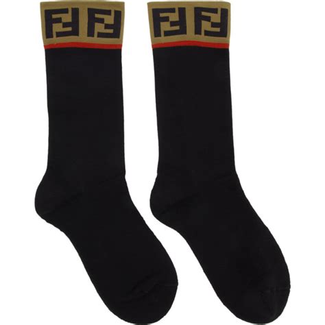 Fendi: Red 'Forever Fendi' Socks 